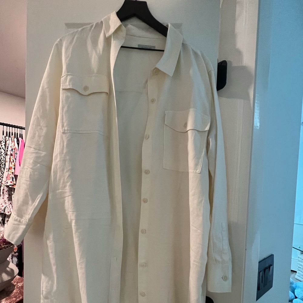 Outerknown Linen & Cotton Button Down Shirt Dress